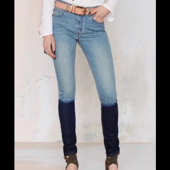 Pants - Jeans by Nasty Gal Blue Skinny Denim SZ 26 Dip Dye